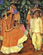 Diego Rivera The Dancing from Tehuantepec oil painting artist